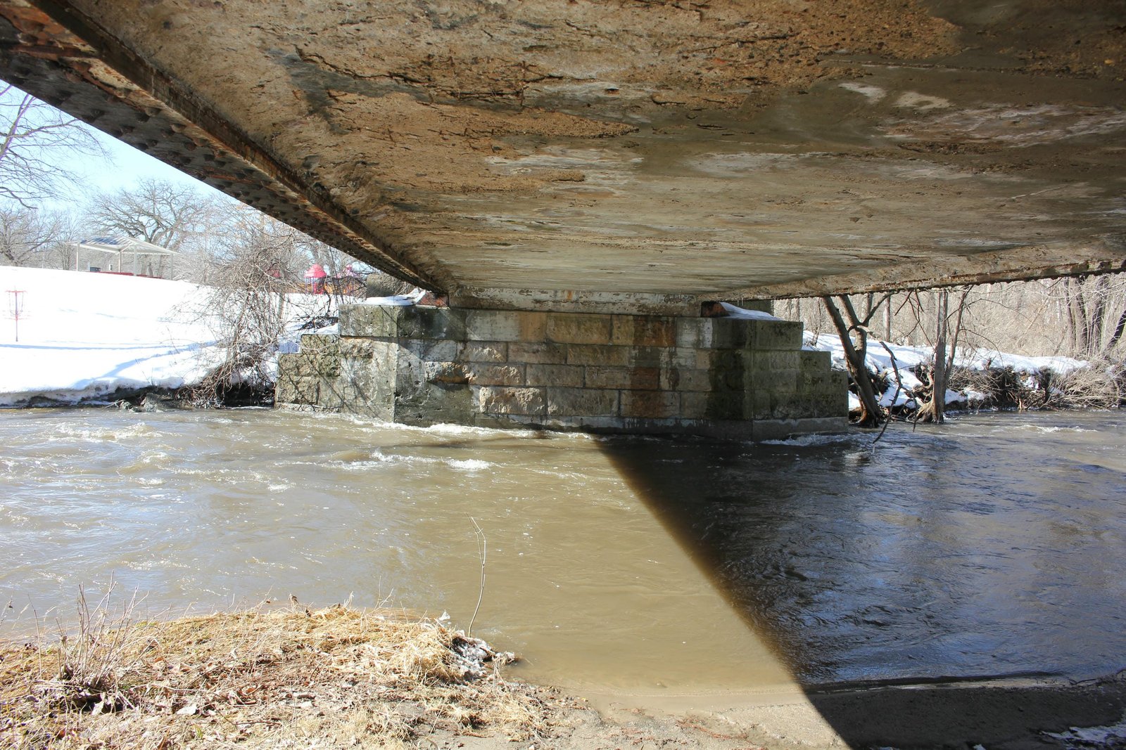Under bridge
